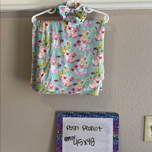 Posh Peanut Piggy and Floral Blanket Set